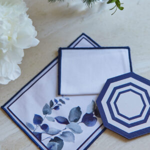 Eucalyptus Cocktail Napkin (Set of 4), Navy