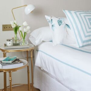 Essential Embroidered Pillowcase (Set of 2), Aqua