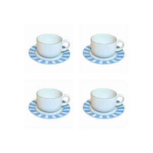 Essentials Mug and Saucer (Set of 4), Acqua