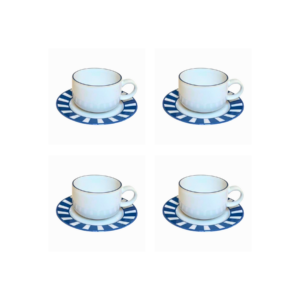 Essentials Mug and Saucer (Set of 4), Navy